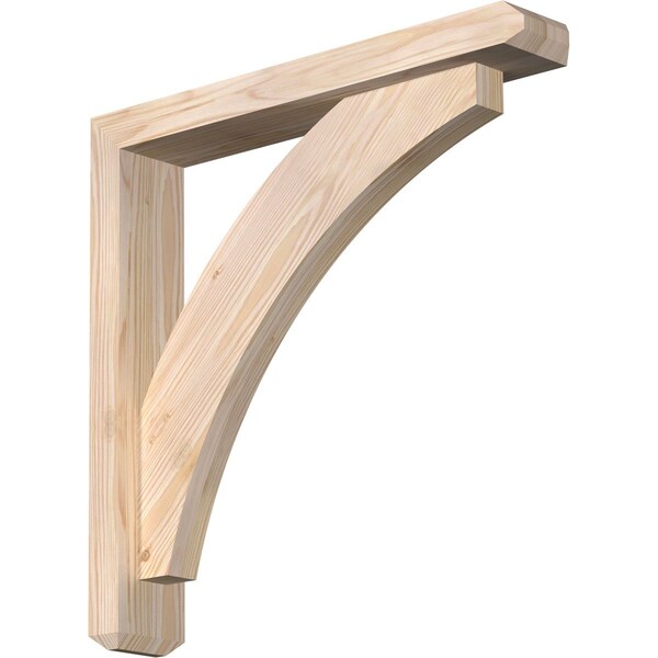 Ekena Millwork Thorton Craftsman Smooth Bracket w/ Offset Brace, Douglas Fir, 3 1/2"W x 20"D x 20"H BKT0402X20X20THR04SDF - main